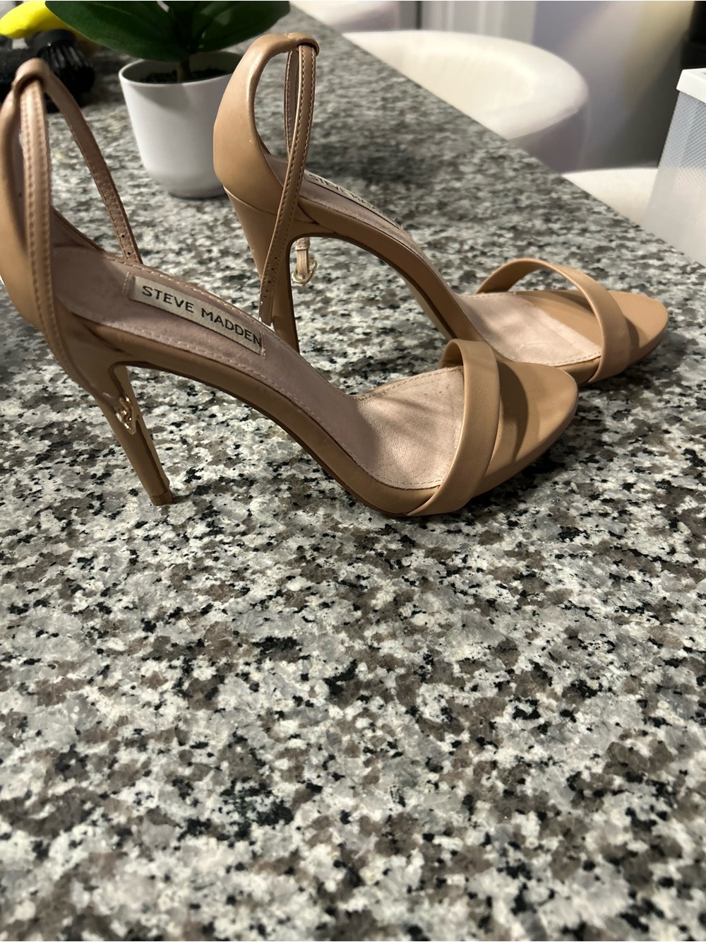 Steve Madden Tan Open-Toe Stiletto Sandals
